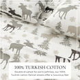 thumbnail image 6 of Great Bay Home Lodge Flannel Sheet Set - 100% Turkish Cotton - Double Brushed - King, Moose, 6 of 6