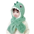 thumbnail image 2 of Godderr Baby Kids Winter Hats for Boys Girls Warm Polar Fleece Hat Scarf,Toddler Cute Cartoon Windproof Hooded Scarf Thick Fleece Cap for 2-8Y, 2 of 7