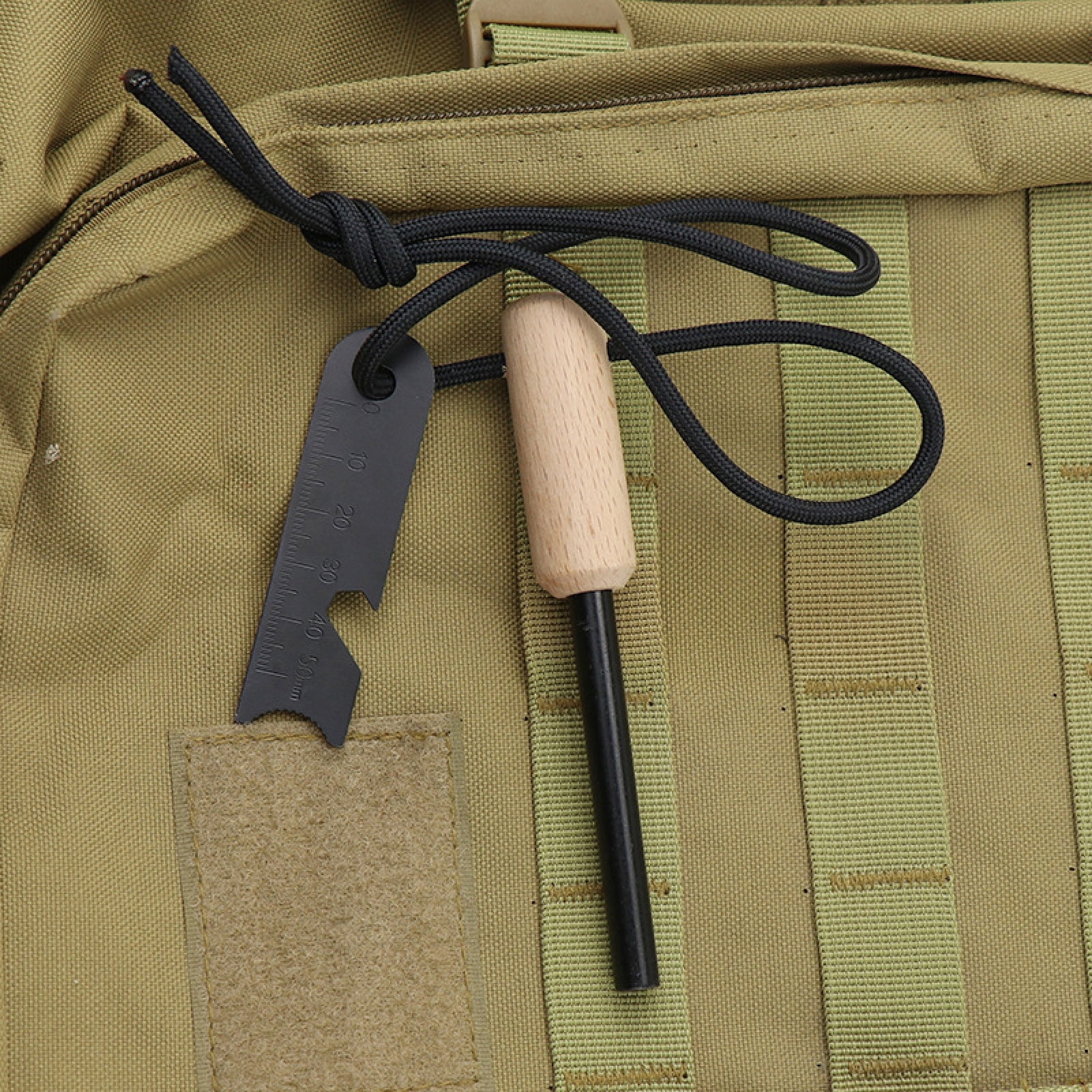 Sijiali Magnesium Fire Starter Waterproof Fire Stone Wooden Handle Fire