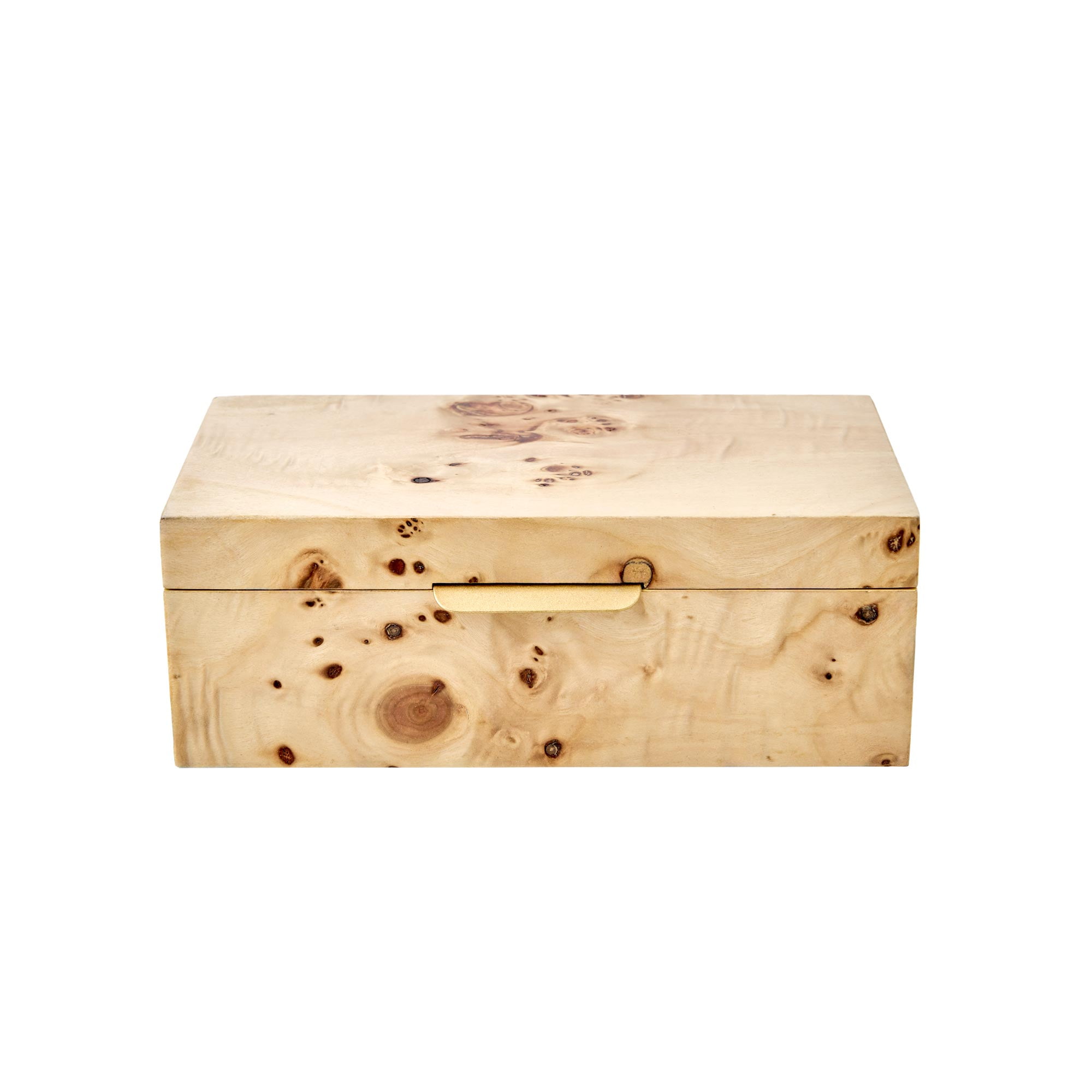 Beautiful by Drew Burl Wood Tabletop Storage Box, Decorative Jewelry Organizer with Lid, Natural Keepsake Box for Dresser or Shelf, 7.5x4.25