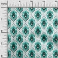 thumbnail image 2 of oneOone Cotton Poplin Turquoise Green Fabric Asian Ikat Diy Clothing Quilting Fabric Print Fabric By Yard 56 Inch Wide, 2 of 4