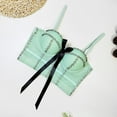 thumbnail image 4 of Kaemgyyd Sequin Bralette for Women Cute Bow Spaghetti Strap Crop Tops Glitter Slim Fashion Croset Camisoles Sparkly Outfit Dance Party, 4 of 5