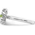 thumbnail image 3 of Solid Sterling Silver Stackable Expressions Polished Peridot Flower Ring - Ring Size 7.0, 3 of 8