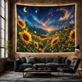 thumbnail image 6 of Golden Sunflower Path Within a Cosmic Valley, Dreamy Fantasy for Nature Lovers, Botanical Wall Art, Housewarming Gift, Tapestry Wall Hanging for Bedroom and Studio, 6 of 7