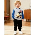 thumbnail image 2 of HILEELANG Toddler Boys(2-7Y) Car Truck Sweatshirt and Pants Set, 2 Piece Long Sleeve Outfit for Kids, Cotton Fall Winter Clothes 3T, 2 of 9