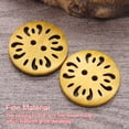 thumbnail image 6 of 50 Pieces Wood Button Round Hallow Portable Solid Color Stylish DIY Replacement Sweater Shirt Sewing Fastener Snap Beige Yellow, 6 of 10
