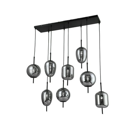 

Sagebrook Home Metal 47 Pendant Lamp With 8 Light Smoke Glass