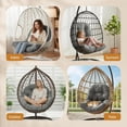 thumbnail image 6 of SHANNA Swing Chair Cushion Hanging Basket Seat Cushion Pillow, Egg Chair Back Cushions Pads for Indoor and Outdoor Garden, Dark Gray, 6 of 11