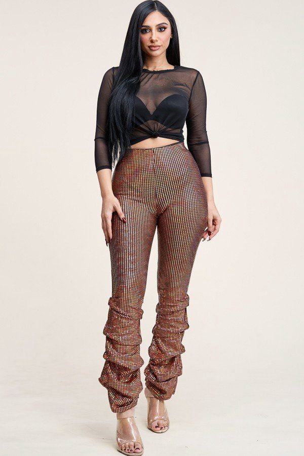 Holographic Stacked Pants 