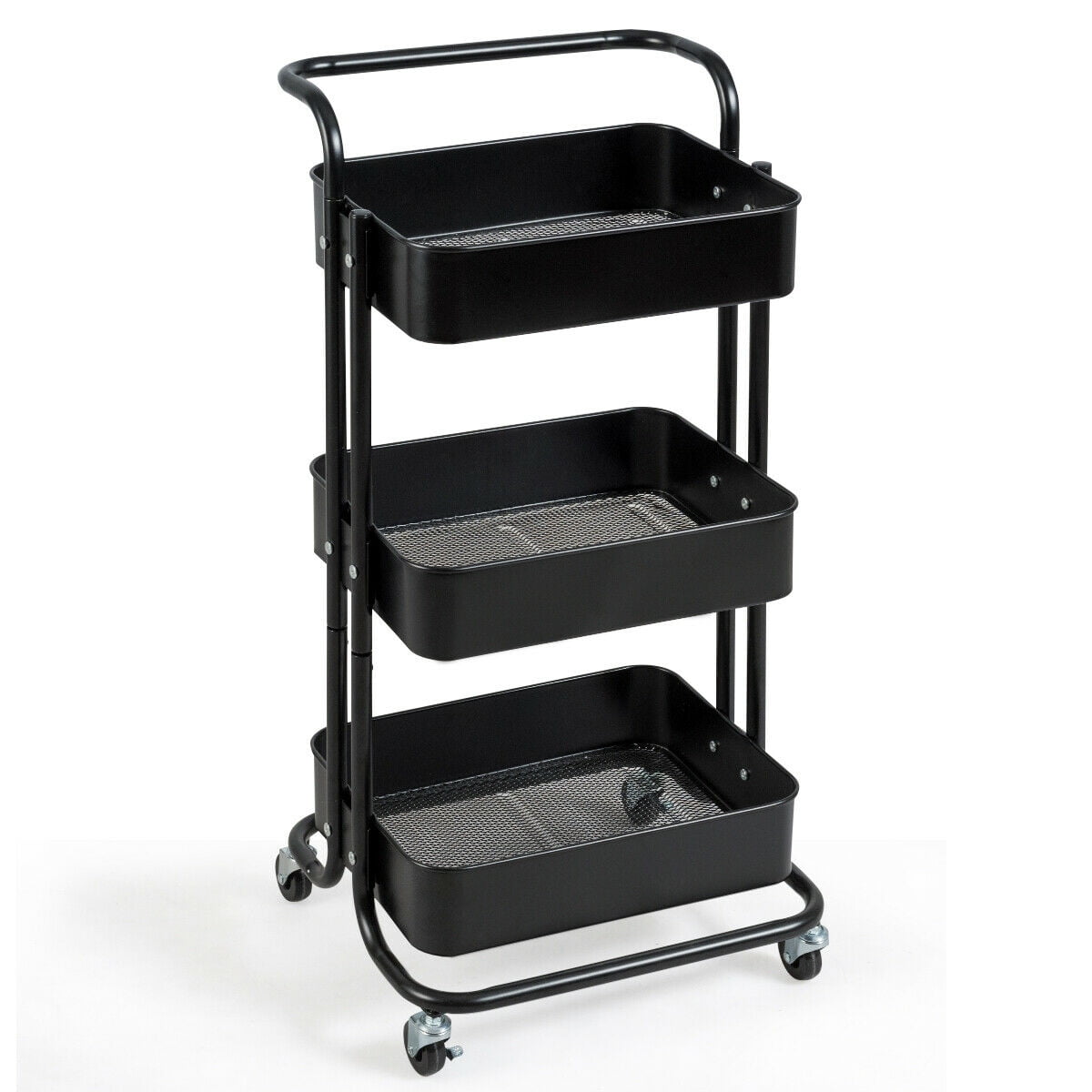 Details about 3-Tier Rolling Basket Stand Shelf Large Size Full Metal Rolling Trolley Kitchen Details about 3-Tier Rolling Basket Stand Shelf Large Size Full Metal Rolling Trolley Kitchen