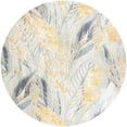 thumbnail image 2 of Unique Loom Outdoor Botanical Collection Area Rug - Winnow (10'  Round Gray Ivory Yellow), 2 of 9