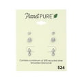 thumbnail image 2 of Planet Pure Women's Simulated Diamonds Stud Earring Set in Recycled Sterling Silver, 2 of 3