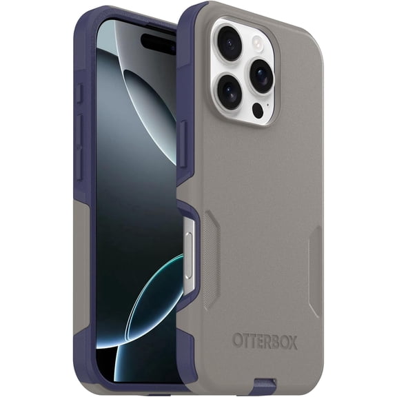 OtterBox iPhone 16 Pro (Only) - Commuter Series MagSafe Case - Fogbound Blue (Grey & Blue) - Built-in Magnets - Slim & Tough - Pocket-Friendly - with Port Protection