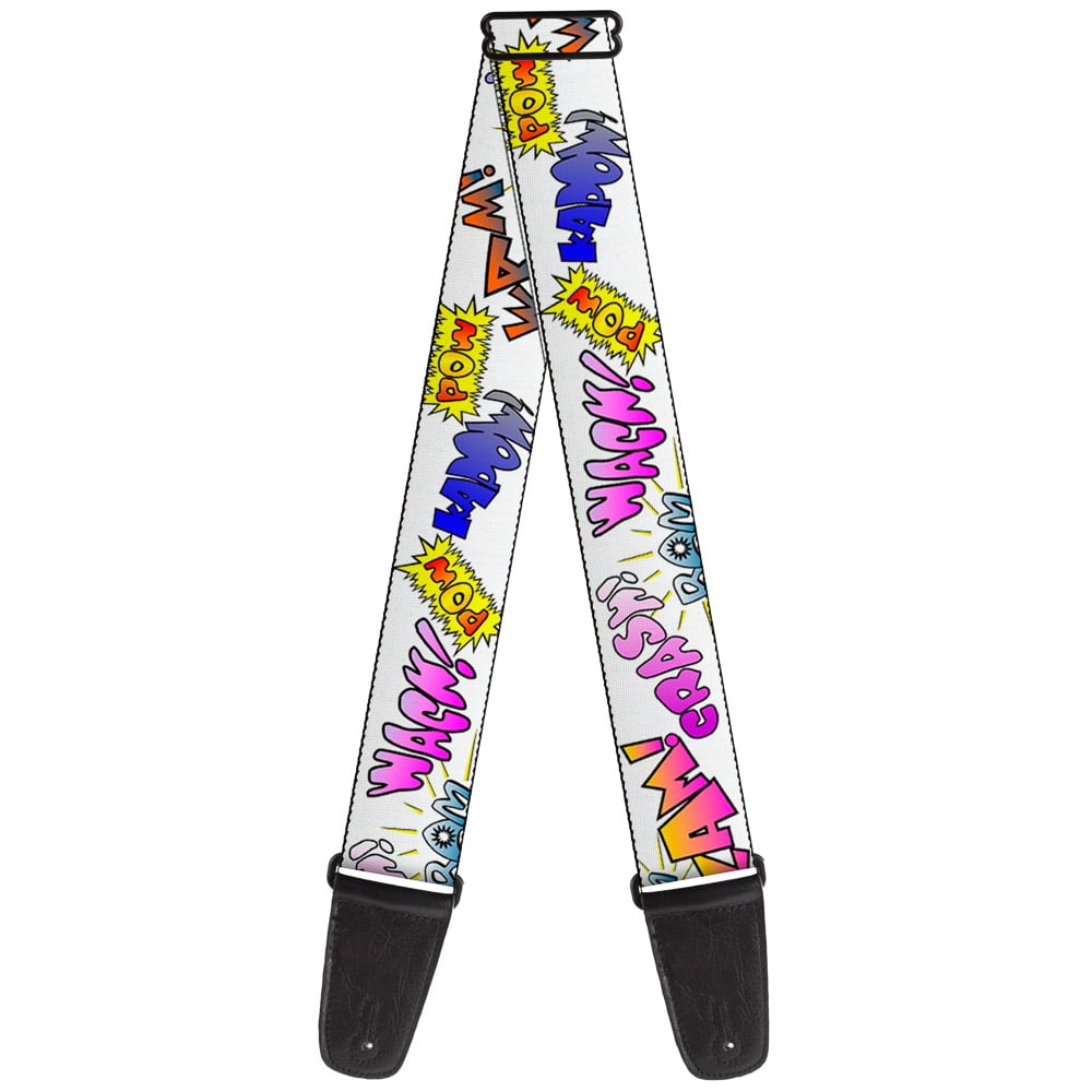 Buckle-Down Guitar Strap, Sound Effects White Pastel, 2 Inches Wide