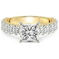 thumbnail image 3 of 4 Carat IGI Certified Princess Shape Lab Grown Diamond Engagement Ring | 14K Yellow Gold |Lillian Oval Shape Side Diamond Eternity Diamond Ring | FG-VS1-VS2 Quality Friendly Diamonds, 3 of 5