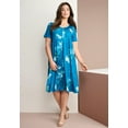 thumbnail image 5 of Roaman's Women's Plus Size Petite Ultrasmooth V Neck Swing Dress, 5 of 6