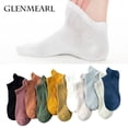 thumbnail image 2 of 3 pares de calcetines de algodón para mujeres y hombres, calcetines cortos hasta el tobillo de alta calidad, transpirables, casuales, de verano, a la moda, calcetines femeninos de corte bajo, 2 of 5