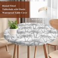 thumbnail image 3 of Grey Palm Tree Round Tablecloth 36-44 Inch Round Fitted Table Cloth with Elastic Edge, Summer Tropical Tree Coastal Beach Waterproof Table Cover Protector for Outdoor Picnic Party Dining, 3 of 9