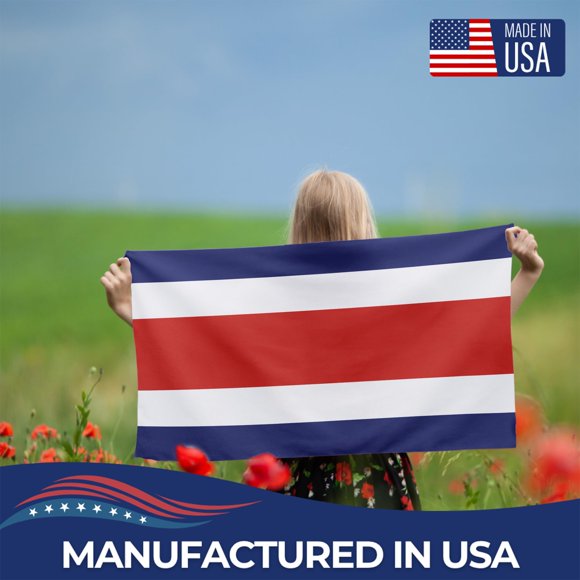 Costa Rica Outdoor Flag (3x5ft) by DreamController - Durable, Fade-Resistant Polyester, Double-Stitched, Brass Grommets - HD Printed Central America Flag - Made in USA