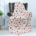 thumbnail image 4 of Ladybugs Soft Flannel Fleece Blanket, Abstract Flower Silhouettes Nature Illustration Children Cartoon Style, Cozy Plush for Indoor and Outdoor Use, 50" x 70", Vermilion Black Grey, by Ambesonne, 4 of 5
