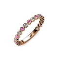thumbnail image 3 of Pink Sapphire and Diamond 1.8mm Bezel Set Eternity Band 0.36 Carat tw in 14K Rose Gold.size 6.5, 3 of 7