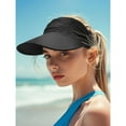thumbnail image 6 of Deago Womens Sun Visor Hat Wide Brim Summer UPF 50+ UV Protection Beach Sport Cap (Black), 6 of 8