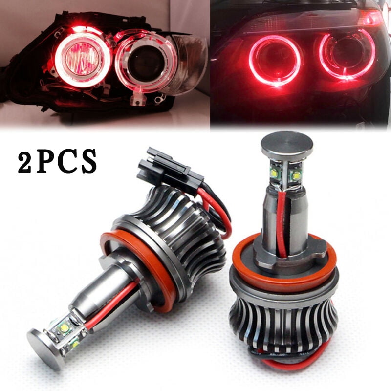 H8 LED Marker Red Angel Eye Light Headlight Bulb 1 Pair For BMW E60 E87