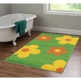 thumbnail image 2 of Linon Corfu Floral Machine Made Frieze Yarn 3'x5' Rug in Lime Green, 2 of 3