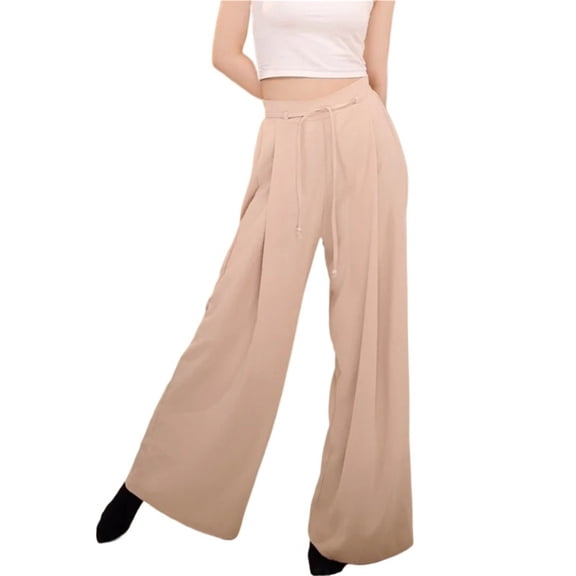 Women Dance Pants Breathable Cotton Linen Soft Wide Leg Drawstring Ballet Pant Classical Performance Belly Dance Trousers