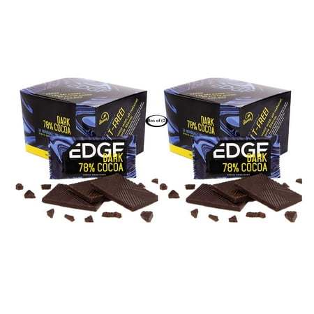 Edge Keto Friendly 78% Dark Chocolate Bars, Snack Size Mini Bars – Box of (2) - (24) Individually Wrapped 10g Bars | Sugar Free, Stevia Sweetened, Low Carb, Vegan, All Natural and no GMO