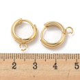 thumbnail image 3 of 201 Stainless Steel Huggie Hoop Earring Findings with Horizontal Loop and 316 Surgical Stainless Steel Pin Real 24K Gold Plated 13x4mm Hole: 2.5mm Pin: 1mm, 3 of 3