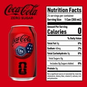 Coca-Cola Zero Sugar Soda Pop Cans, 12 fl oz, 24 Pack