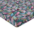 thumbnail image 4 of Ambesonne Tropical Fitted Sheet, Pastel Exotic Foliage Art, Twin Size, Soft Pink and Cadet Blue, 4 of 5