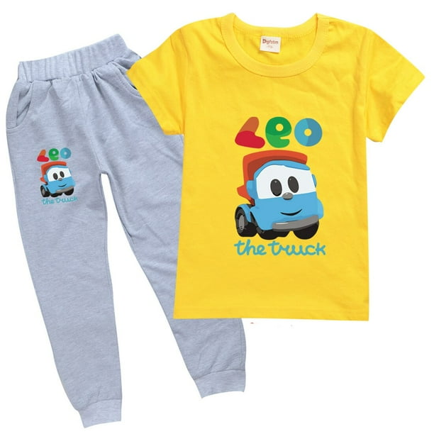 Nueva gran oferta camisetas para ninos Leos The Trucks serie con estampado de dibujos animados ropa divertida para ninas y bebes camiseta para ninos camisetas y pantalones bonitos para ninos zhangmeny...