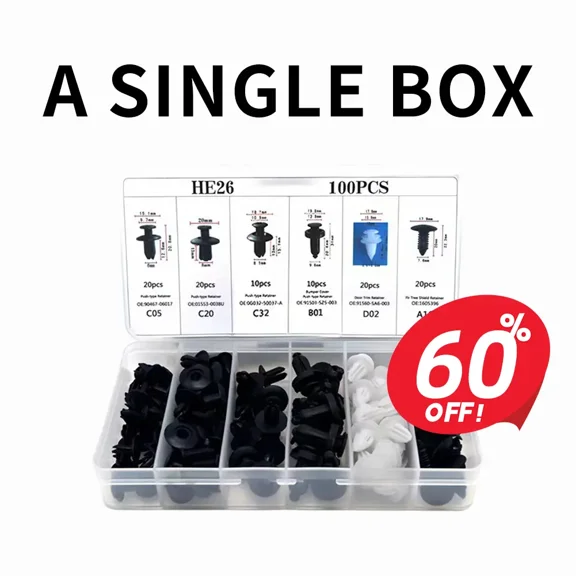 100pcs Universal Expansion Screw Clips Set for Automobiles Mudguard Leaf Plates Door Panel Clips C05 C20 C32 B01 D02 A16 Car Accessories