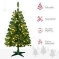 thumbnail image 3 of Christmas Trees HOMCOM 4ft Tall Prelit Artificial Christmas Tree Holiday Décor with 208 Branches, 100 Warm White or Colorful LED Lights, Auto Open,Artificial Christmas Trees, 3 of 9