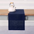 thumbnail image 1 of Solino Chemin de Table Bleu Marine 36 Pouces - 100 % Lin Pur, Idéal pour Coiffeuse et Tables Basses - Fête des Pères, Été - Fête, 1 of 6