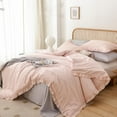 thumbnail image 3 of Pink Comforter Set Vintage Shabby Chic Bedding Soft Fluffy Comforter Set King Size All Season, 3 of 5