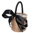 thumbnail image 3 of Handwoven Black Wicker Basket for Storage with Inner Lining and Ring Weaving Technique 12.5 inches, 3 of 3