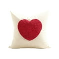 thumbnail image 2 of Danhjin Red and White Couples Throw Pillow, Heart Embroidery Flannel Pillow Covers for Romantic Decor Anniversary Gift 17x17 in and 12x20 in, 2 of 7