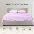 thumbnail image 2 of 1000 Thread Count 100% Egyptian Cotton 4-Piece Bed Sheet Set (1 Flat, 1 Fitted Sheet, 2 Pillow Covers) 24 Inches Deep Pocket Size Full Color Lavender Solid, 2 of 6