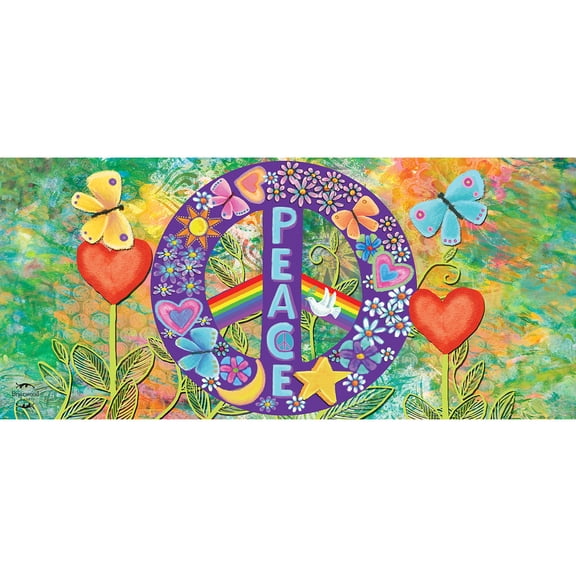 Briarwood Lane Summer Peace Mini Mat 22x10 Indoor Outdoor For Summer Doormat