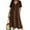 Coffee, variant on SnnmBlm Women's Casual V Neck Buttons Down Front Short Sleeve Loose Fit Midi Dress Dark Blue 4XL