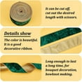 thumbnail image 4 of 9.8 Yards Sea Green Velvet Wired Ribbon 2 inch Wide Velvet Ribbon Single Sided Velvet Fabric Ribbon Trim Gold Edged Velvet Ribbon with Gold Back, 4 of 6