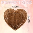 thumbnail image 3 of Shiogb Heart Shaped Rattan Storage Basket, Decorative & Snack Bowl Tabletop Organizer, Small Wicker Basket for Trinkets Remote Keys, Farmhouse Decor, 3 of 4