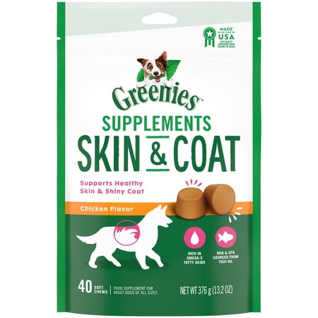 UPC: 0642863115158 | Greenies Skin & Coat Supplement Soft Chew for Dogs  Chicken Flavor  40 Count Bag