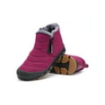 thumbnail image 4 of Gomelly Mens Snow Boots Plush Lining Warm Shoes Outdoor Winter Boot Zipper Ankle Booties Cold Weather Walking Red 8.5, 4 of 9