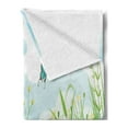 thumbnail image 2 of Grass Soft Flannel Fleece Blanket, Clouds with Spring Meadow with Butterflies and Green Grass Chamomile Blossom Garden, Cozy Plush for Indoor and Outdoor Use, 60" x 80", Multicolor, by Ambesonne, 2 of 5