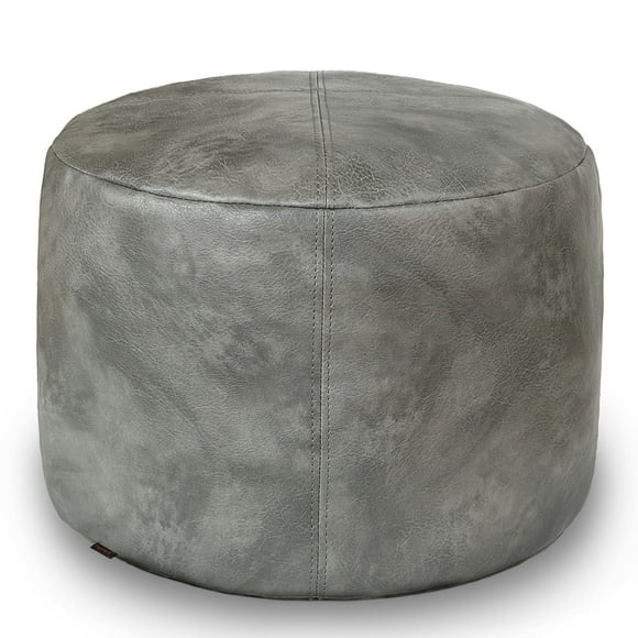 Funda de puf Thgonwid de piel sintética sin relleno, 42 x 32 cm, color gris