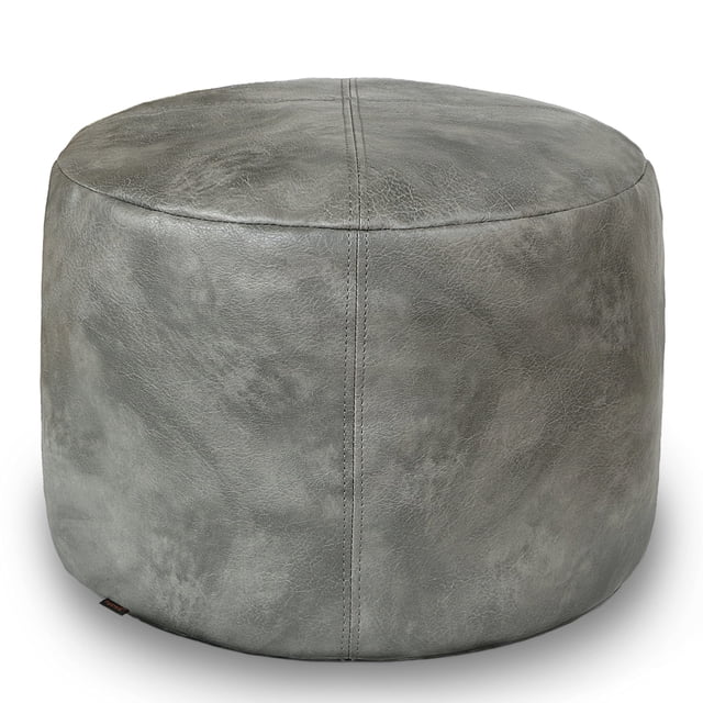 Funda de puf Thgonwid de piel sintética sin relleno, 42 x 32 cm, color gris
